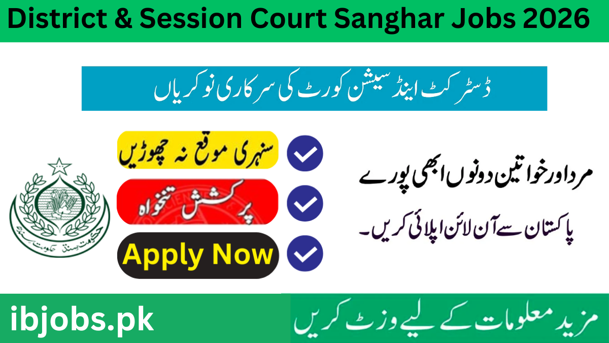 District & Session Court Sanghar Jobs 2026 – NTS Application Form Download (nts.org.pk)